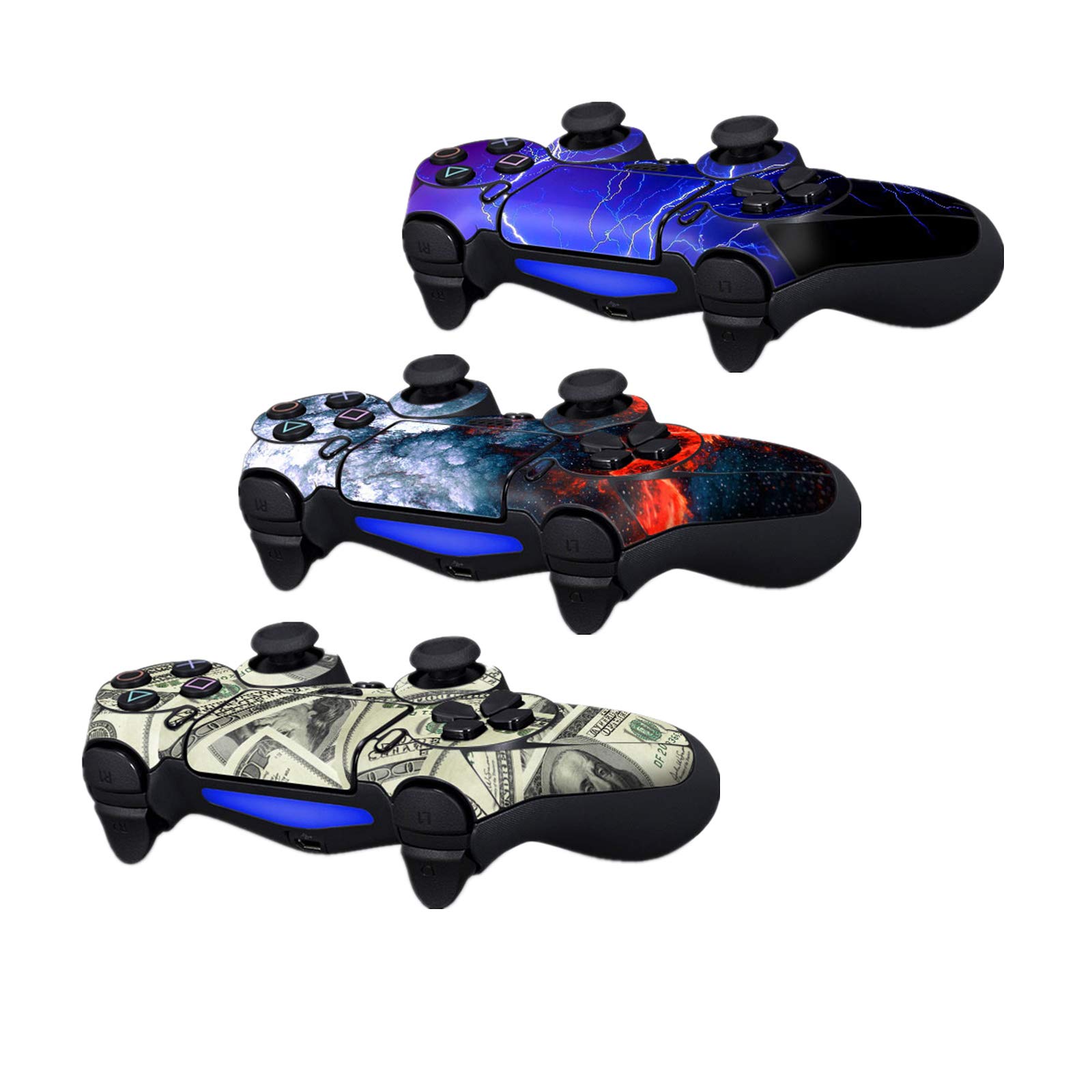 Skin for Ps4 Controller, 3pcs Whole Body Vinyl Decal Cover Sticker for Playstation 4 Controller (PS4 Controller #2)