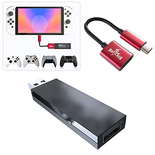 Mayflash Magic-S PRO 2 Wireless Bluetooth Controller USB Adapter for PS4/Switch/Windows/macOS/Raspberry Pi Compatible with Xbox Series X/S Controller/Xbox One Bluetooth/PS5 and More