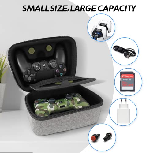 PS5 PS4 Switch Pro Controller Case, Game Controller Carrying Travel Case Compatible with PS-5, PS-4, X-Box, Switch Pro and Other Controllers, Protective Hard Storage Case for 2 Controllers, Grey