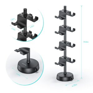 MANMUVIMO Headphone Controller Storage Holder for Desk 4 Tiers with Anti-Slip Stable Suction Cup, Controller Holder, Universal Gaming Desk Accessories for PS5/PS4/Xbox Series/Xbox One/Switch Pro