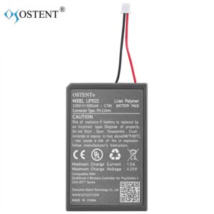 OSTENT 1000mAh 3.65V 3.7Wh Rechargeable Li-ion Battery Pack Replacement for Sony PS4 Pro/Slim CUH-ZCT2 Series Bluetooth Wireless Dual Shock Controller Second Generation New Version Small Connector