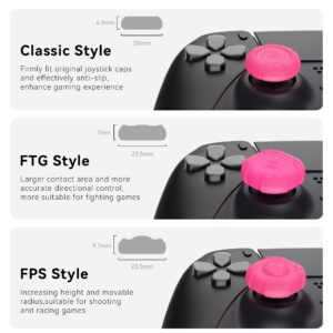 GeekShare Silicone Thumb Grip Caps for Playstation 5 Controller, Thumbsticks Cover Set Compatible with Switch Pro Controller and PS4 PS5 Controller, 3 Pairs / 6 Pcs (Red+Green)