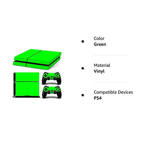 Gam3Gear Vinyl Sticker Pattern Decals Skin for PS4 Console & Controller (NOT PS4 Slim / PS4 Pro) - Green