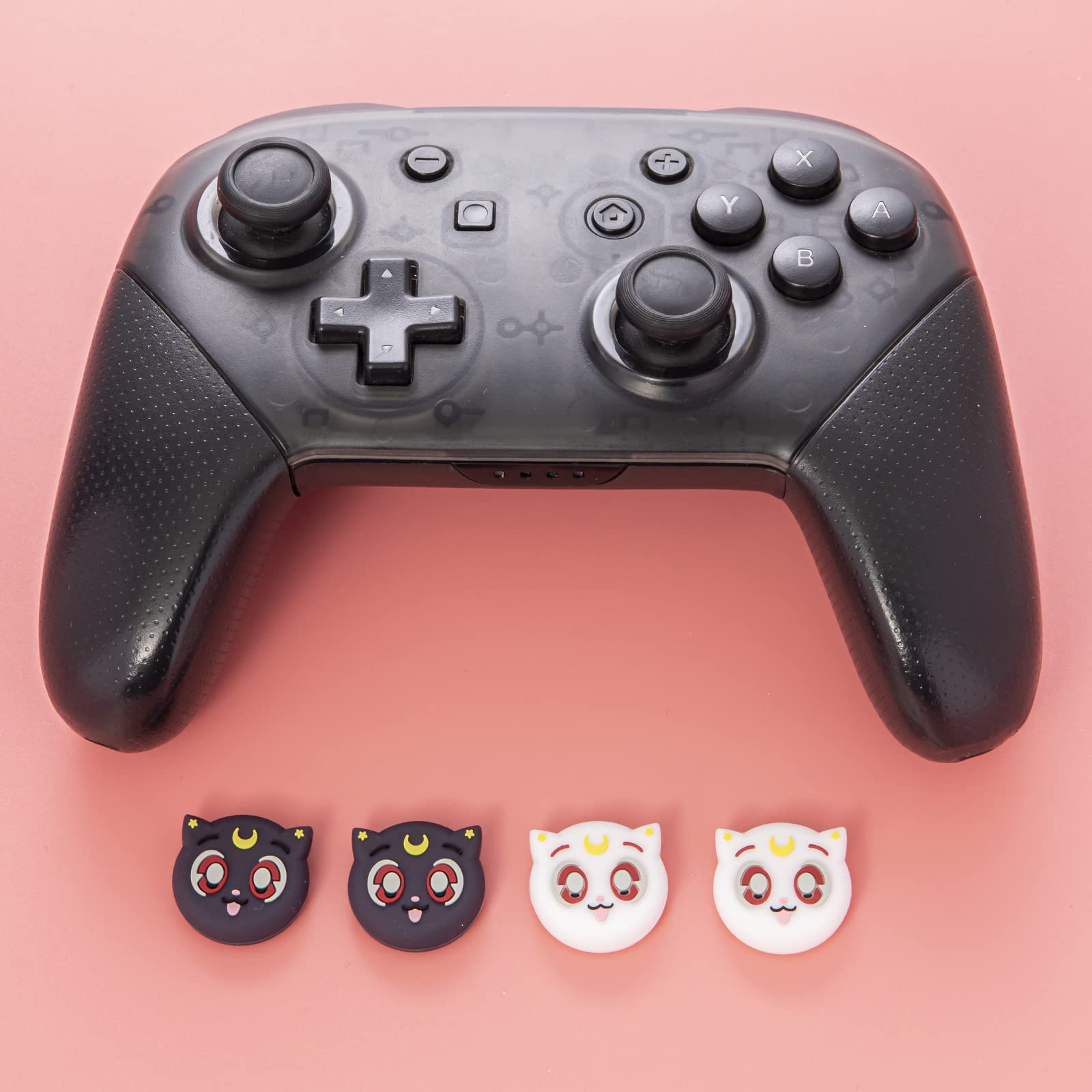 Switch Pro Controller Thumb Grips, Cute Moon Cat Thumb Grips for Switch Pro Controller, PS5 Controller, PS4 Controller, Xbox Controllers