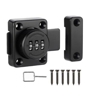 cabinet locks with combination, tcyoatoa cabinet latch, metal closet locks, exposed installation for small one-way door or drawer with matching screws, wide use for kiechen, closet, shed, office