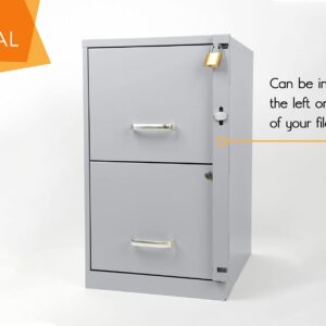 Guardianite File Cabinet Locking Bar. Fits 2 and 3 Drawer File Cabinets. includes Padlock and Cobalt Drill Bit. (Gray)