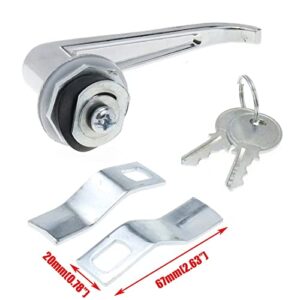 Quluxe 2 Pcs Chrome Zinc Alloy Handle Cabinet Locks, Distribution Box Cabinet Door Handle Locks with Keys for Secure Important Files and Drawers