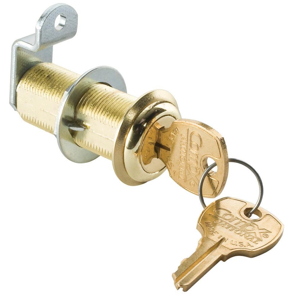 1-3/4" Long Cylinder Lock - Antique Brass, keyed alike