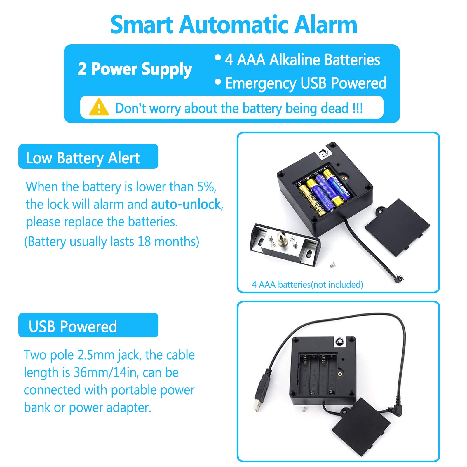 Hidden RFID Cabinet Lock, Smart NFC Electronic Locks with Slide Latch Lock for Double Door Wooden Cabinet Drawer