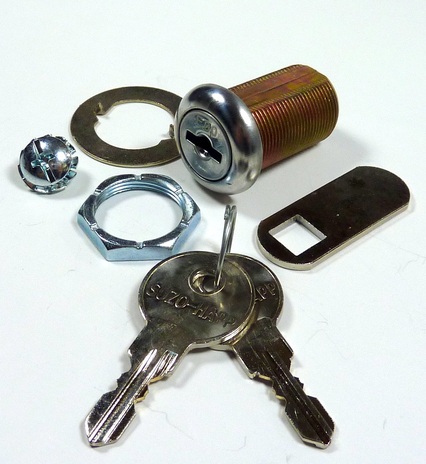 4/Pk 7/8" Cam Lock Double Bitted with 6-Disc Tumbler, Keyed Alike with 2 Keys for Cabinets, Drawers, Pinball Games