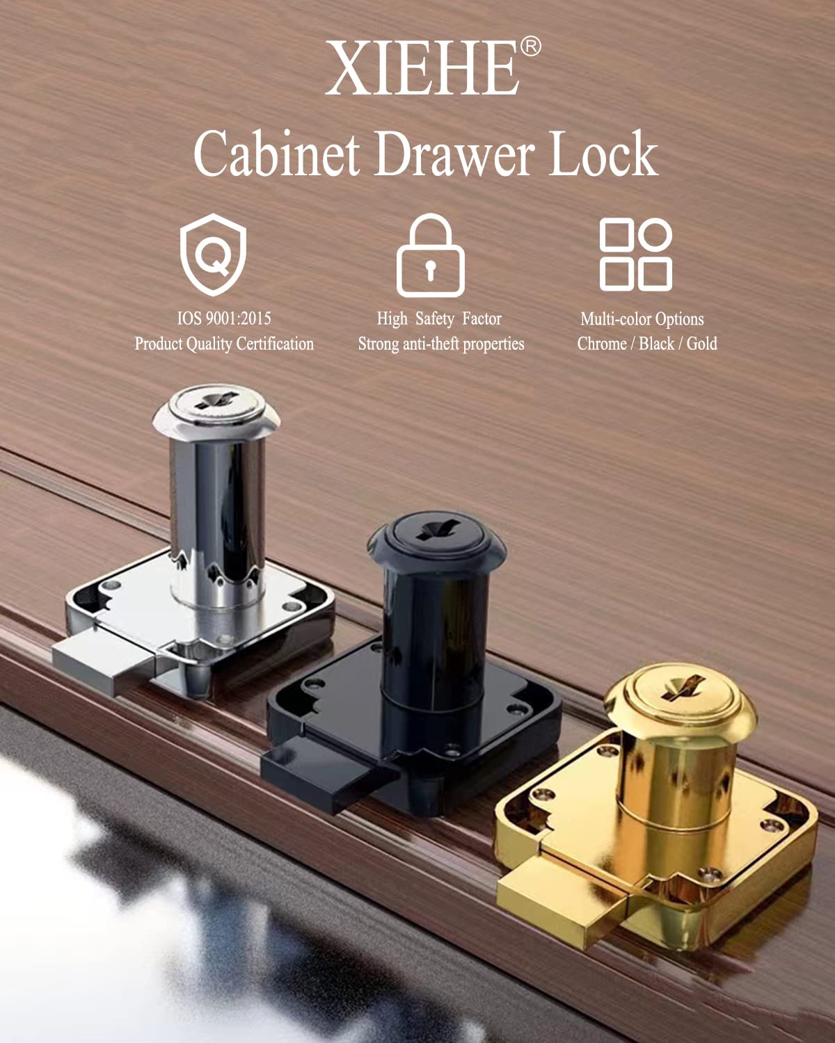 Zinc Alloy Office Desk Drawer Locks XIEHE 138 Furniture Wardrobe Cylinder Cam Wooden File Cabinet Keyed Alike Locker for Cabinet Door Cupboard Drawer Household Mailbox Letter Box Packs with Keys (2)