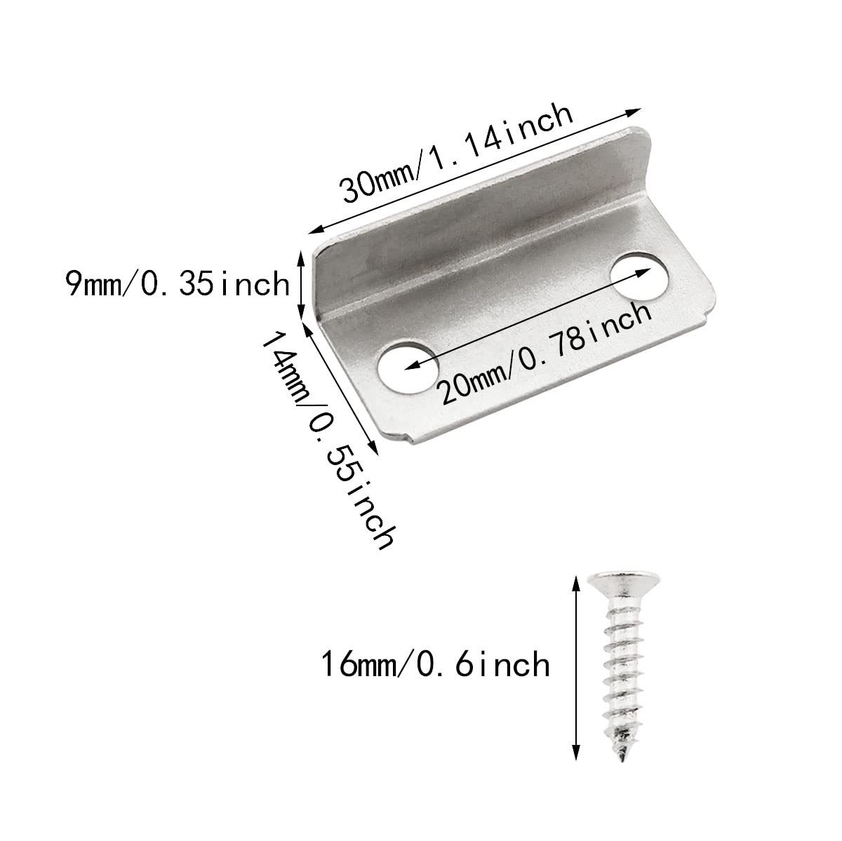 ITROLLE 8PCS Metal Reliable Efficacy Angled Drawer Lock Strike Plate Angled Drawer Lock Strike Plate for Door Panels Home Office Cabinet Cupboard Drawer with Screws