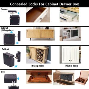 RFID Electronic Cabinet Lock, Smart NFC Drawer Locks, Hidden Card Lock for Wooden Cabinet Cupboard Drawer Furniture