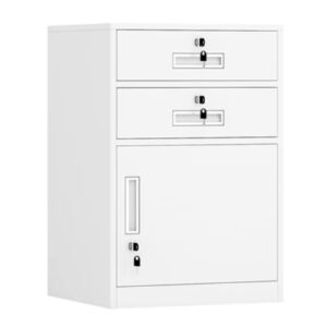 File Cabinet Under Desk Metal Filing Cabinet with Lock, 2 Drawer and 1 Cabinet File Cabinet for A4 Sized Letters/Documents, Legal Sized Documents, File Folders, File Cabinet for Home and Office Filing