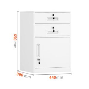 File Cabinet Under Desk Metal Filing Cabinet with Lock, 2 Drawer and 1 Cabinet File Cabinet for A4 Sized Letters/Documents, Legal Sized Documents, File Folders, File Cabinet for Home and Office Filing