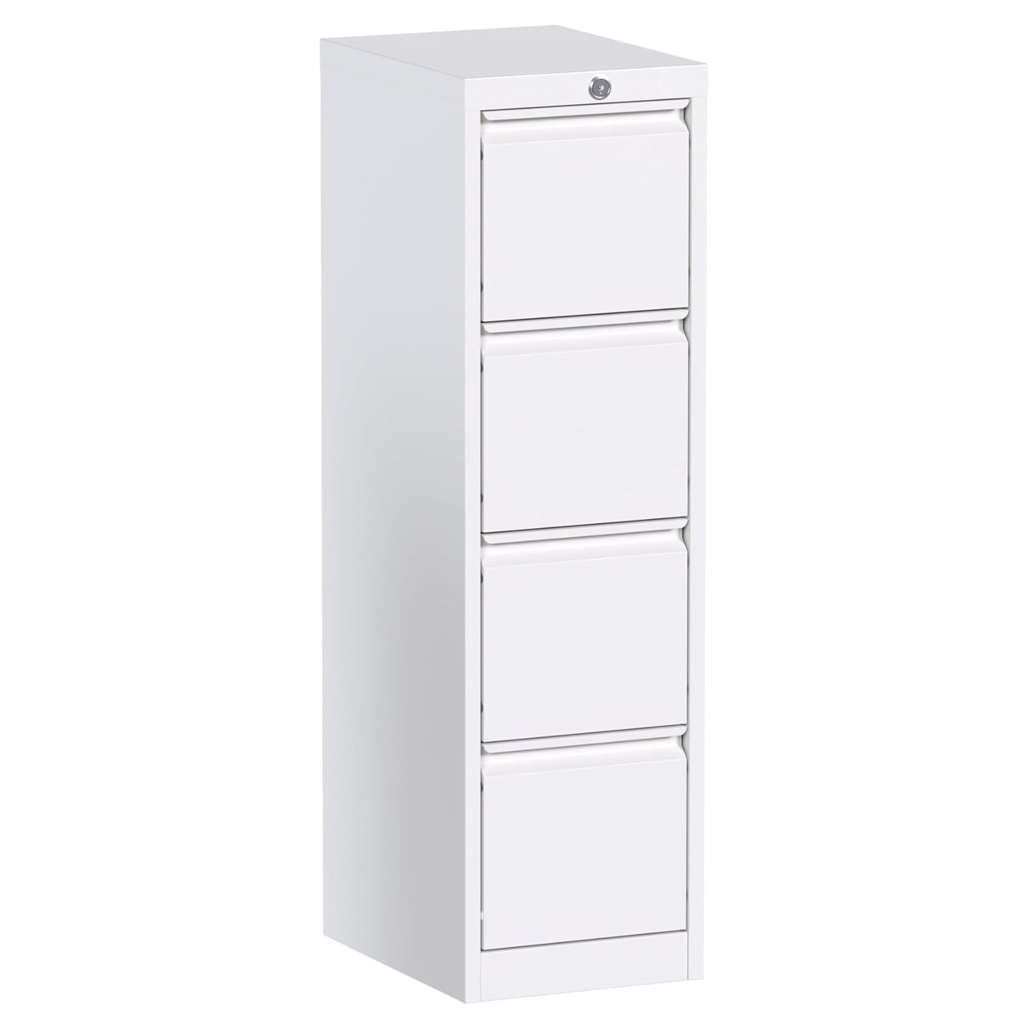 Aobabo 4 Drawer Metal Vertical File Cabinet with Lock, Metal Storage Cabinet for Hanging Files Letter/Legal/A4 Size,Steel Filing Cabinet for Home Office,Assembly Required (White,4 Drawer)…