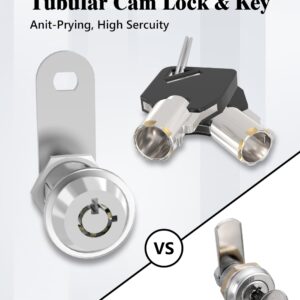 Trampgik RV Storage Locks, 1 1/2” Camper Compartment Storage Door Locks with Keys, for RV Camper Travel Trailer,Drawer Cabinet Toolcart Storage, 1 1/2 Inch 5 Locks with 10 Keyed Alike, Chrome