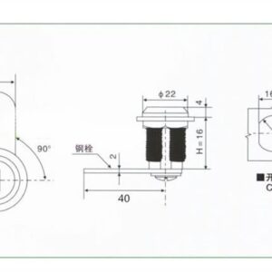 MS403-22 Cabinet Cam Locks Cross Copper Cylinder for Distribution Box Tin Trunk Office File Industrial Lock 2Pcs