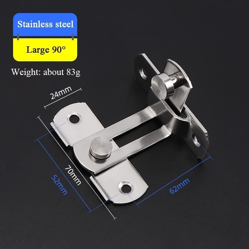 Combi Bolt Door Lock ，Sliding Door Lock ， Sliding Bolt Door Locks Padlock, Stainless Steel Door Latch, 90 Degree Door Buckle for Cabinet, Bar, Closet, (Size:49mm) (Size : 70mm) ( Size : 70mm ( Size :