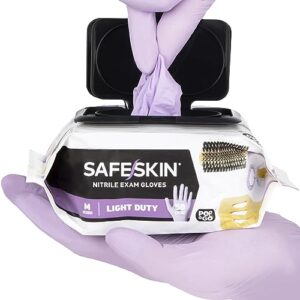 safeskin nitrile disposable gloves pack of 50, light duty, large size, powder free - food handling, first aid, hair coloring