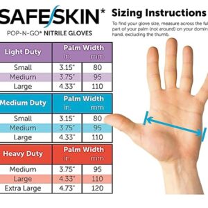 SAFESKIN Nitrile Disposable Gloves Pack of 50, Light Duty, Large Size, Powder Free - Food Handling, First Aid, Hair Coloring