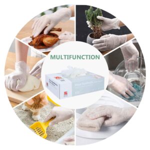 squish Disposable Gloves, Clear Vinyl Gloves Latex Free Powder-Free Glove Cleaning Rubber Gloves Health Gloves for Kitchen Cooking Cleaning Food Handling, 100PCS/Box, Large