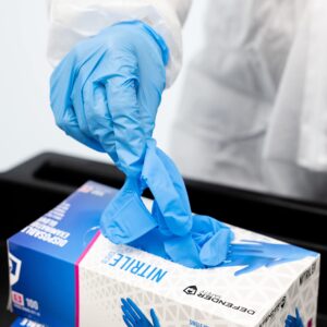 Defender Safety - Nitrile Powder-Free Disposable Medical Examination Gloves (Blue) (Large)