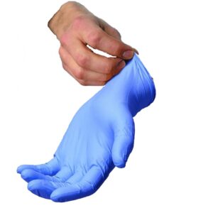 Blue Nitrile Exam Gloves - Medical Grade, Disposable, Powder Free, Latex Rubber Free, Heavy Duty, Textured, Non Sterile, Work, Medical, Food Safe, Cleaning, Wholesale, Size Large (Box of 100)