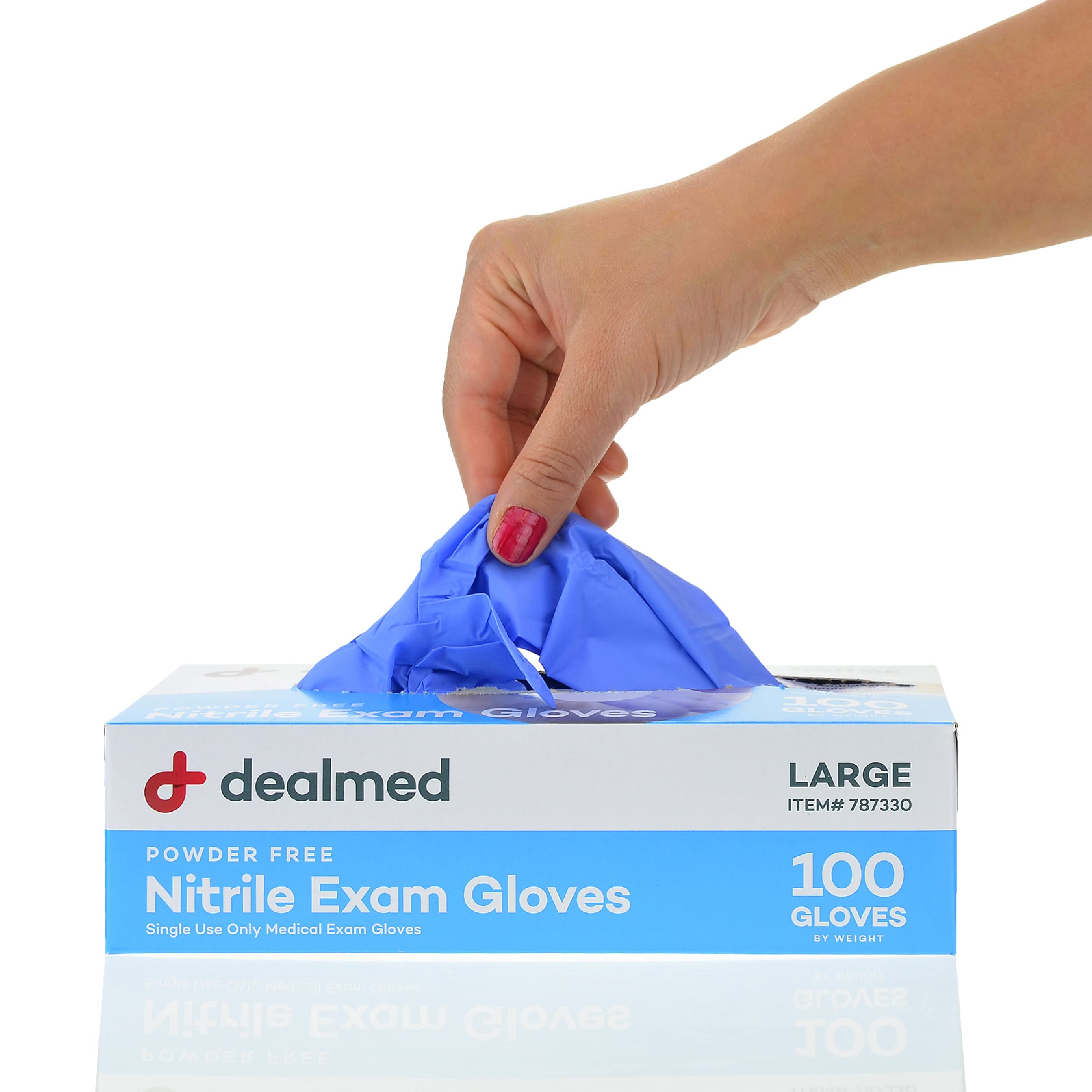 Dealmed Medical Exam Gloves – 100 Count Large Nitrile Gloves, Disposable, Non-Irritating Gloves, Latex Free Gloves, Multi-Purpose Use for a First Aid Kit and Medical Facilities