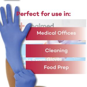 Dealmed Medical Exam Gloves – 100 Count Large Nitrile Gloves, Disposable, Non-Irritating Gloves, Latex Free Gloves, Multi-Purpose Use for a First Aid Kit and Medical Facilities