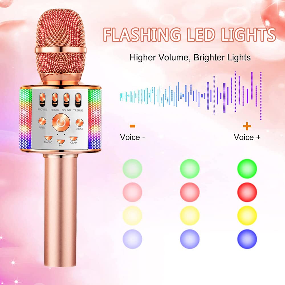 TRAELY Kids Karaoke Microphone age 5-10, Toys for 5 6 7 8 9 10 Year Old Girls, Little Girls Birthday Gifts