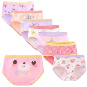 vorlan little girls' soft and breathable comfort panty briefs toddler undies, cotton bikini underwear multipacks (8 colour, l)