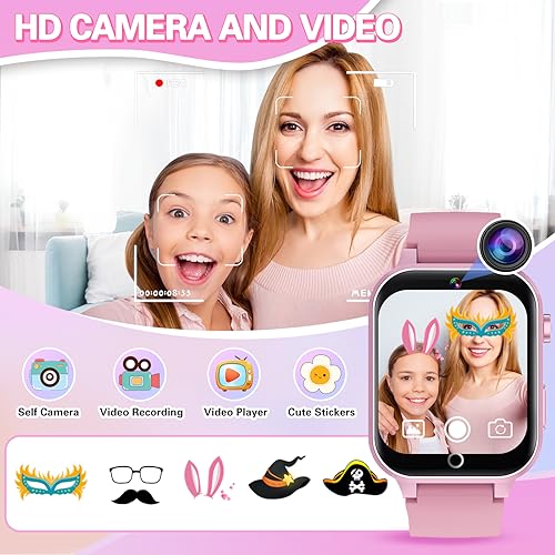 HD Touchscreen Smartwatch for Girls Ages 5-12 - With 26 Games, Video Camera, Music, Pedometer and More - Fun Educational Birthday Gift