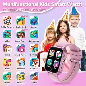 HD Touchscreen Smartwatch for Girls Ages 5-12 - With 26 Games, Video Camera, Music, Pedometer and More - Fun Educational Birthday Gift