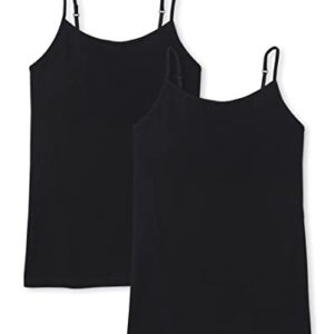 The Children's Place girls Basic Cami Shirt, Black 2 Pack, Medium US