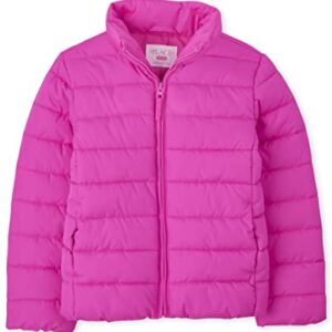 The Children's Place Girls' Medium Weight Puffer Jacket, Wind, Water-Resistant, Enchanted Pink, Small (5/6)