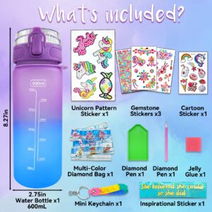 EDsportshouse Decorate Your Own Water Bottle Kits for Girls Age 4-6-8-10,Unicorn Painting Crafts,Fun Arts and Crafts Gifts Toys for Girls Birthday Christmas(Unicorn)