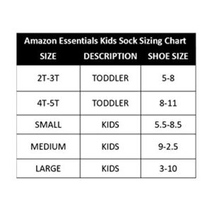 Amazon Essentials Toddler Girls' Cotton Uniform Turn Cuff Sock, 9 Pairs, White, 4-5T