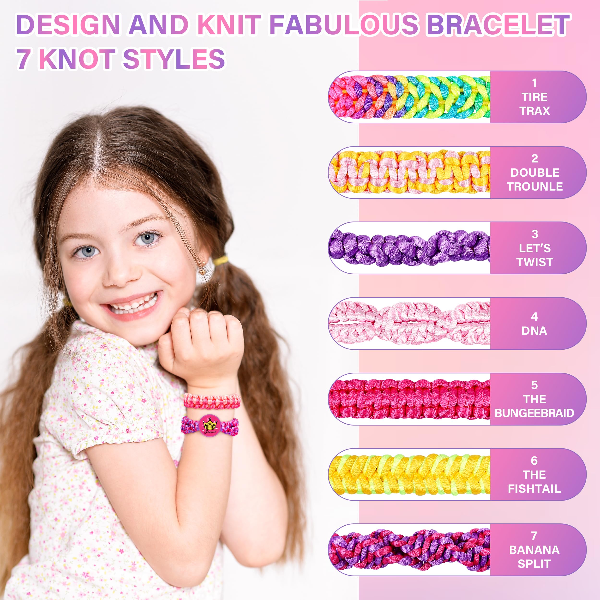 Dpai Friendship Bracelet Making Kit for Girls,DIY Arts and Crafts Toys,Jewelry String Maker Kit,The Best Birthday Gifts Ideas for Girls 6 7 8 9 10 11 12+ Years Old（Purple）