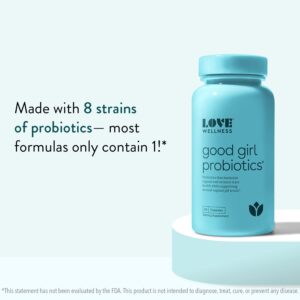 Love Wellness Vaginal Probiotics for Women, Good Girl Probiotics | pH Balance Supplement for Feminine Health with Prebiotics | Urinary Tract Health for Vaginal Odor & Flora | 120 Count (Pack of 2)