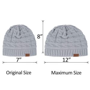 ViGrace Kids Winter Knit Hat Warm Fleece Lined Hats Children Cable Baby Beanie Skull Cap for Girls Boys