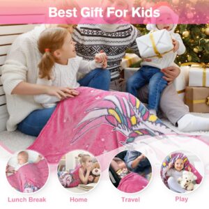 Unicorn Blanket Gifts for Girls Kids - Glow in The Dark Toys Stars Best Christmas Birthday Valentine's Day Easter Present for Toddler Age 1 2 3 4 5 6 7 8 9 10 Year Old Child Rainbow Throw 50"x60"