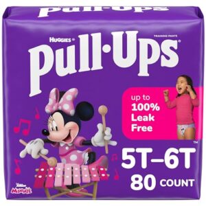 Pull-Ups Girls' Potty Training Pants, Size 5T-6T Training Underwear (46+ lbs), 80 Count (2 Packs of 40)