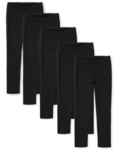 the children's place girls leggings,black 5 pack,m (7/8)