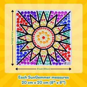 SUNGEMMERS Window Art Kit for Kids, Gem Art Suncatcher - Great 7 6 Year Old Girl Birthday Gift Ideas, & Gifts for 4 5 6 7 8 9 10 Year Old Girls & Boys - Fun Arts & Crafts for Kids Ages 6-8 8-12 4-6