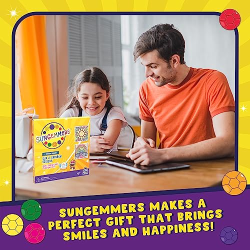 SUNGEMMERS Window Art Kit for Kids, Gem Art Suncatcher - Great 7 6 Year Old Girl Birthday Gift Ideas, & Gifts for 4 5 6 7 8 9 10 Year Old Girls & Boys - Fun Arts & Crafts for Kids Ages 6-8 8-12 4-6