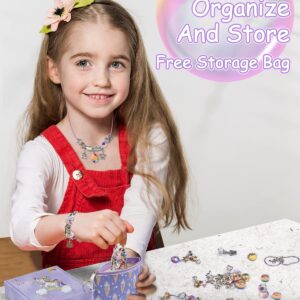 Anicco Jewelry Making Kit for Girls Age 8-12, with Pendant Charms, Bracelets and Necklace for DIY Crafts and Gifts