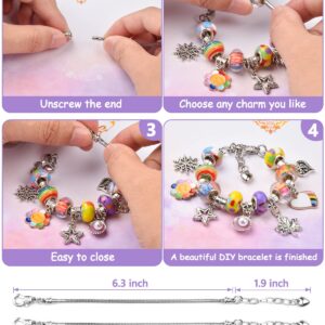 Anicco Jewelry Making Kit for Girls Age 8-12, with Pendant Charms, Bracelets and Necklace for DIY Crafts and Gifts