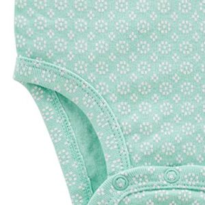 Simple Joys by Carter's Baby Girls' 5-Pack Long-Sleeve Bodysuit, Mint Green/Navy Dots/Pink/Butterflies/Floral, 6-9 Months