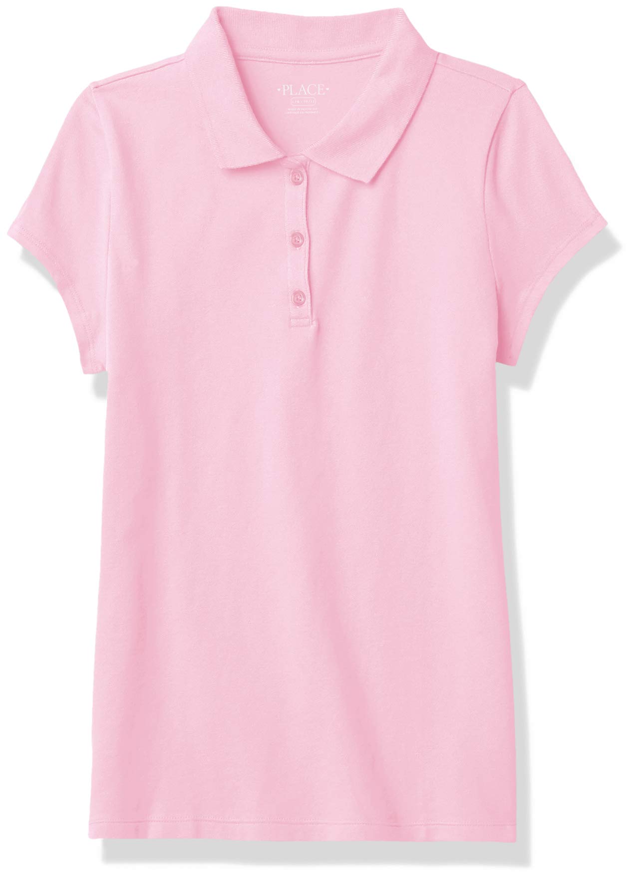 The Children's Place girls Uniform Pique Polo Shirt, Sparkle Pink, 7 8 US